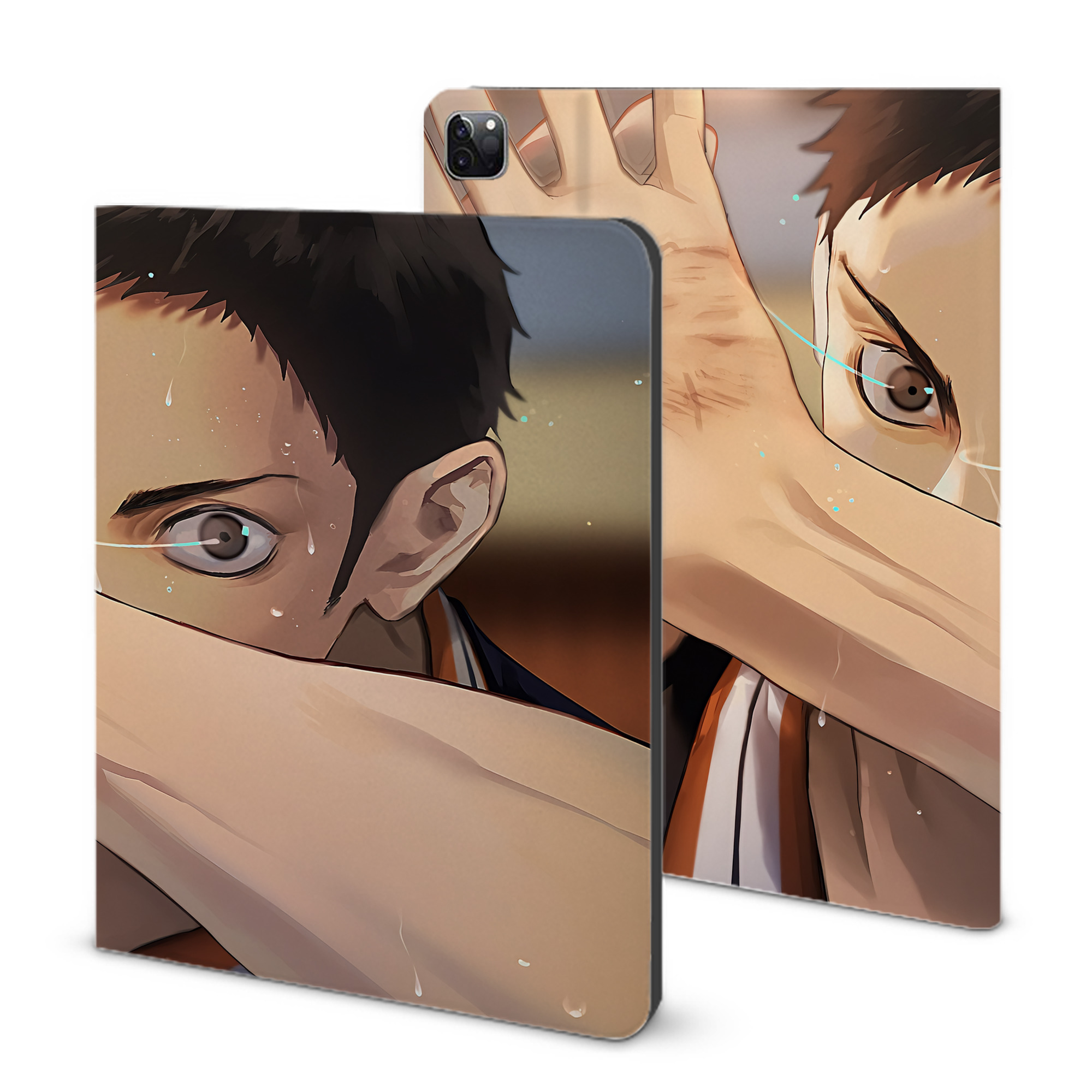 （画像用） ハイキュー!! Haikyu!! IPad ケース ブック型 PUレザー TPU 耐衝撃 軽量 薄型 ペン収納なし 全面保護 IPad 各モデル対応